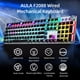 thumbnail image 2 of Teclado AULA F2088 104 Teclas Teclado mecánico para juegos con cable Efecto de luz mixta Panel de metal Diseño ergonómico con muñequera (interruptores azules) AULA Teclado, 2 of 7