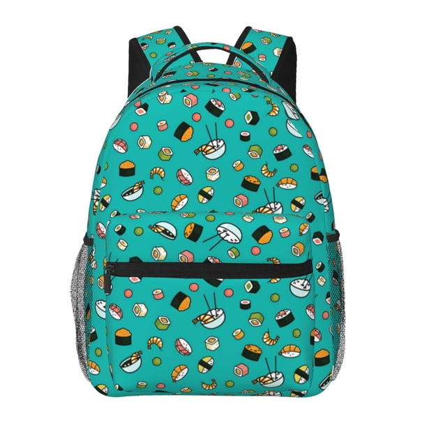 Balery Sushi (3) Mochila Escolar Impresa, Mochila Ligera para Viajes Casual, Mochila Duradera y Cómoda Multifuncional, Mochila para Laptop-One Size