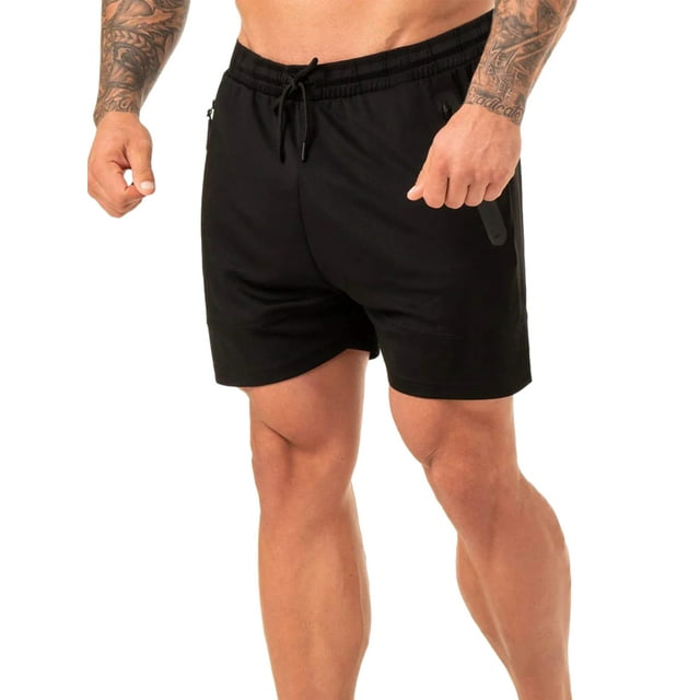 SUNSIOM Men Sports Casual Shorts Patchwork Drawstring Elastic Waist Mesh Quick Dry Short Pants Fitness Training Running Muscle Shorts