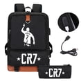 thumbnail image 1 of Football Star Ronaldo Shoulder Bag, Student Bag, Usb Charging Backpack, Computer Bag-week, 1 of 4