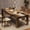 Grey Plus 71", variant on Dining Table for 4-6, 63" Wood Farmhouse Large Kitchen Table with Strong 4 Triangle Legs, Rectangular Dining Room Dinner Table with Sturdy Extra Support for Kitchen, Apartment, Retro Gray