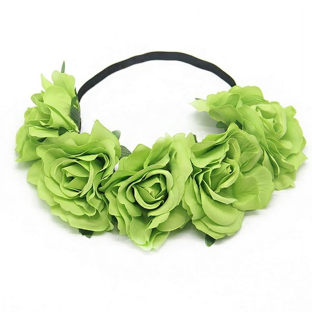Guirnalda de simulación de flores rosas para el cabello, fiesta de carnaval de Navidad, fiesta de novia europea y americana