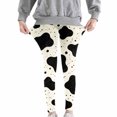 thumbnail image 5 of Lutiedan Cow Print Legging for Girls High Waisted Athletic Workout Pants Casual Full Length Running Leggings Size 3-8, 5 of 7
