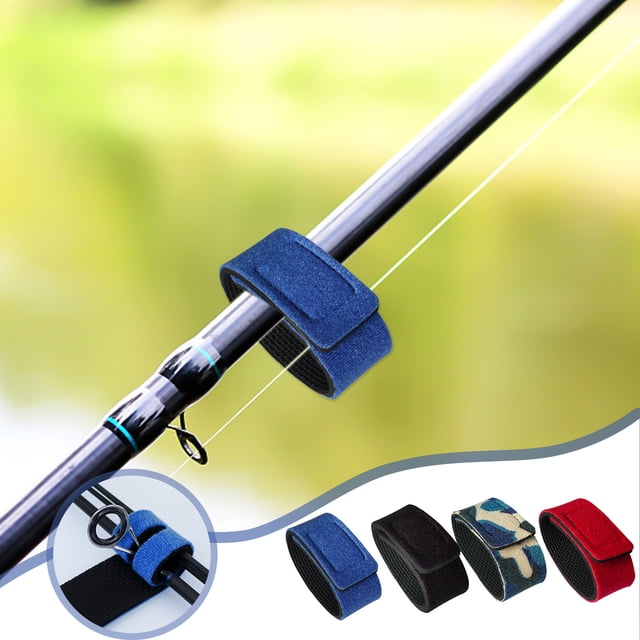 Xihbxyly Cinturón para Caña de Pescar, Espuma de Neopreno, Cierre de Velcro, Diseño Duradero, Accesorio Multiusos para Caña de Pescar, Palo de Golf y Flechas. Azul, Negro y Rojo, Camuflaje. Tamaño: 2