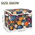 thumbnail image 5 of Yayeee Collapsible Cube Storage Bin with Lid Fabric Closet Decorative Basket with Handles, Bright Colorful Flowers Pattern, 5 of 7