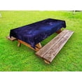 thumbnail image 1 of Galaxy Outdoor Tablecloth, Celestial Stars in Night Sky Stardust in Clouds Magical Fantasy World of Space, Decorative Washable Fabric Picnic Tablecloth, 58 X 120 Inches, Black Navy Blue, by Ambesonne, 1 of 2