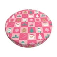 thumbnail image 2 of Round Bar Stool Seat Covers, Pink Christmas Cheer Elastic Round Chair Cover Stool Seat Slipcover Bar Stool Cushions Round Pad for 12-14 inch, 2 of 7