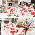 thumbnail image 5 of Large Area Rugs for Living Room Bedroom, Red Flowers 5'x8' Rug Washable Carpet Runner Indoor Outdoor, Watercolor Spring Country Botanical Floral Non Slip Floor Mats Rug for Kitchen, Bathroom, 5 of 8