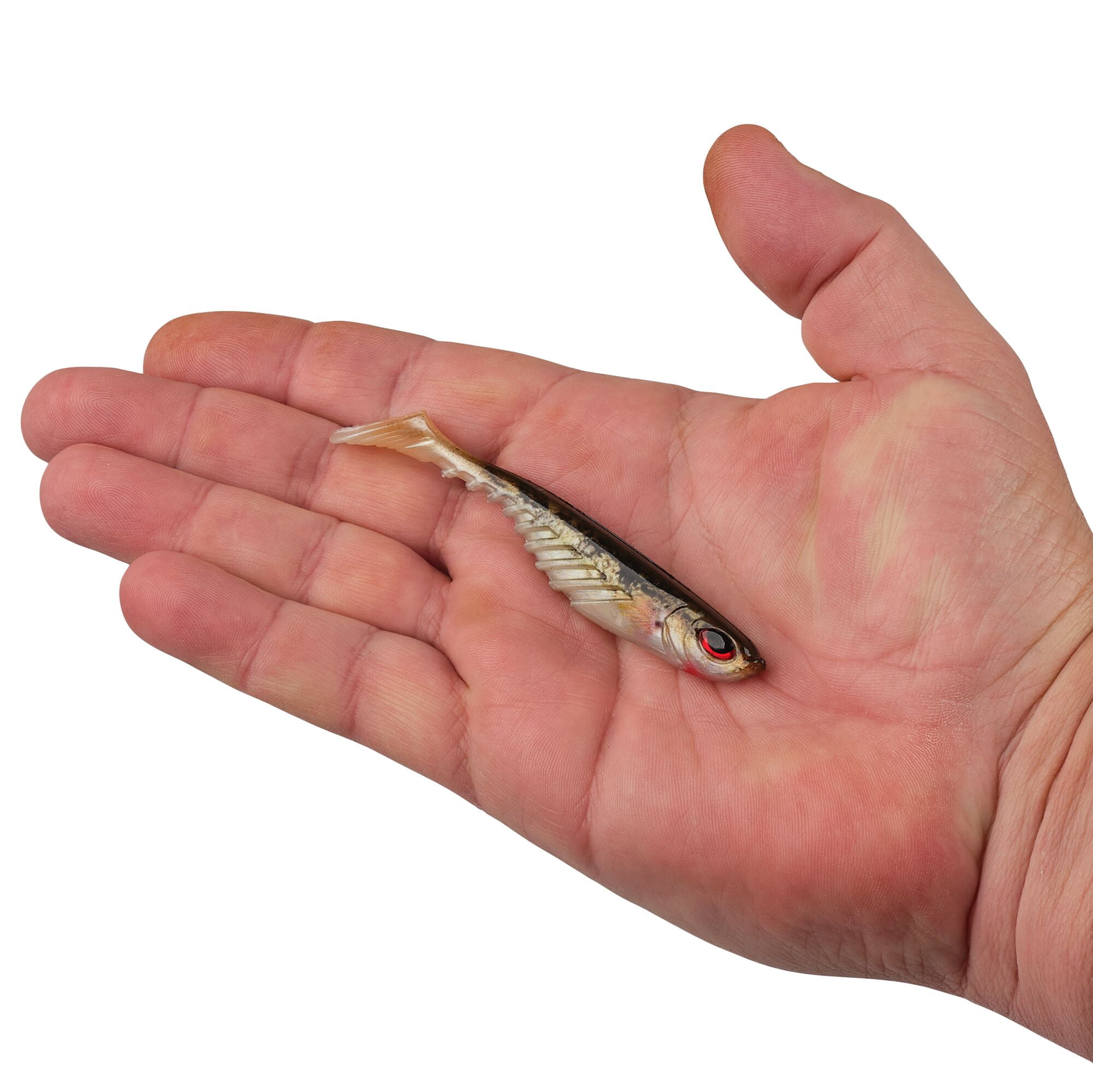 Berkley PowerBait® Ripple Shad, 3.5 in, Swimbaits, HD Red Belly Goby (7 Count)