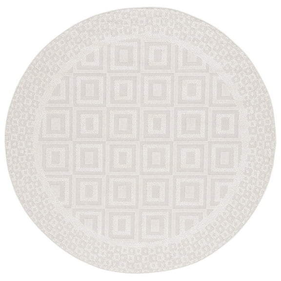 SAFAVIEH Trends Bernard Geometric Area Rug, Beige/Ivory, 6'7" x 6'7" Round
