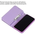 thumbnail image 4 of Wallet Case for iPhone 11 Pro 5.8 inch 2019,Magnetic Handbag Zipper Pocket PU Leather Flip with 9 Card Slots and Wrist Strap Folio TPU Inner Stand Case - Purple, 4 of 7