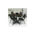 thumbnail image 3 of Regency Kobe 30" Square Breakroom Table- Noble Oak & 4 Restaurant Stack Chairs- Black, 3 of 10