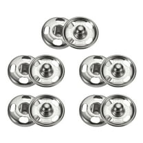 Uxcell 5 Set Sew-on Snap Buttons 12mm Metal Snap Fastener Buttons, Silver