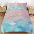 thumbnail image 6 of Mermaid Fish Scales Duvet Cover Set Themed Multicolor Polyester Bedding Set for Bedroom Decoration with 2 Pillow Shams, 6 of 6