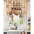 thumbnail image 3 of Squirrel Hello Fall Tie Up Curtains for Kitchen Bathroom Bedroom Windows 45 Inch Length, Maple Leaf Thanksgiving Orange Plaid Balloon Drape Curtains Shade Rod Pocket Drapery Curtain Panel, 42"x45", 3 of 7