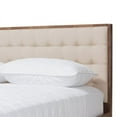 thumbnail image 6 of Bowery Hill Tufted Queen Platform Bed in Beige and Walnut, 6 of 7