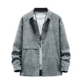 thumbnail image 1 of Blusa y camisa de manga larga con cuello vuelto para hombre, blusa informal de moda con cuello vuelto, camisa, chaqueta con bolsillos, blusa holgada de manga larga con cuello, camisa para hombre, abri, 1 of 4