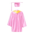 thumbnail image 2 of YONGHS Girls Graduation Gown Cap Set Kindergarten Preschool Church Robe Kids Children Uniform Outfit Pink 36, 2 of 5