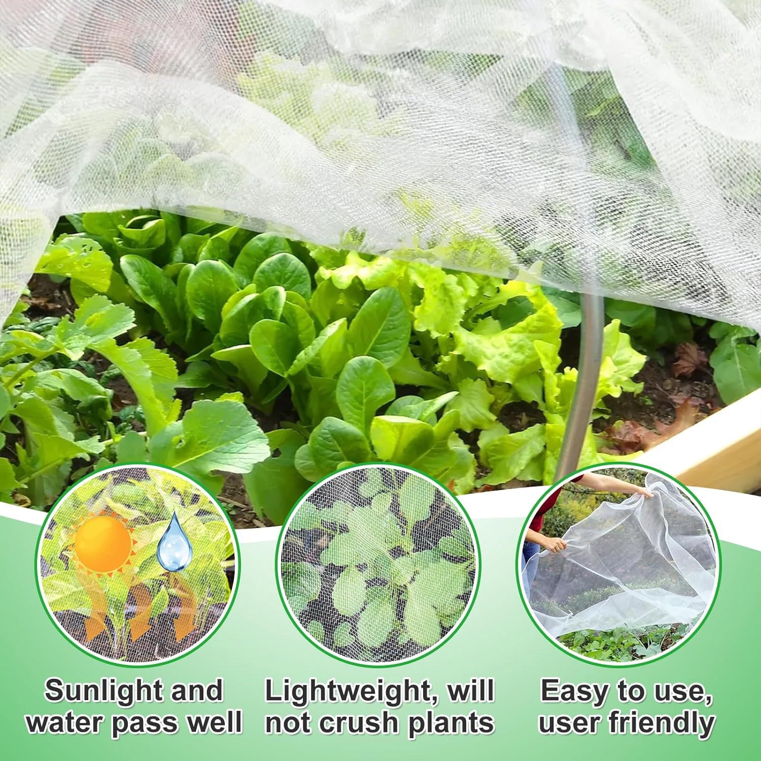 Garden Netting 9.8x49FT Fine Mesh, Barrier Bird Netting for Garden Protection, Garden Net for Protecting Plants Vegetables Flowers Fruits