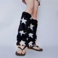 thumbnail image 5 of WTXUE Knee-High Stockings, Leg Warmers Calf Socks Furry Boot Cover Imitation Socks Shoe Cover Leg Cover Long Foot Cover Women's Warm and Slim Calf Sleeve Black, 5 of 6