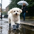 thumbnail image 4 of CSStudio 4 Pack Non Slip Dog Socks with Adjustable Straps, Waterproof Rubber Bottom Pet Paw Protector Booties, Anti Licking Traction Shoes for Indoor Floor & Light Outdoor Walks, 4 of 5
