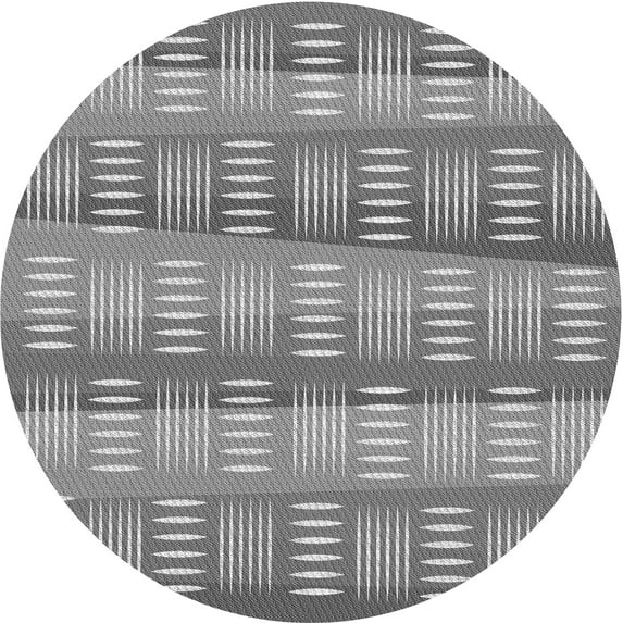 Ahgly Company Indoor Round Patterned Ash Gray Area Rugs, 7' Round