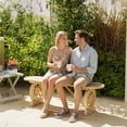 thumbnail image 2 of Outsunny 2-Person Outdoor Bench with Wagon Wheel Legs, Wooden Garden Bench, 2 of 10