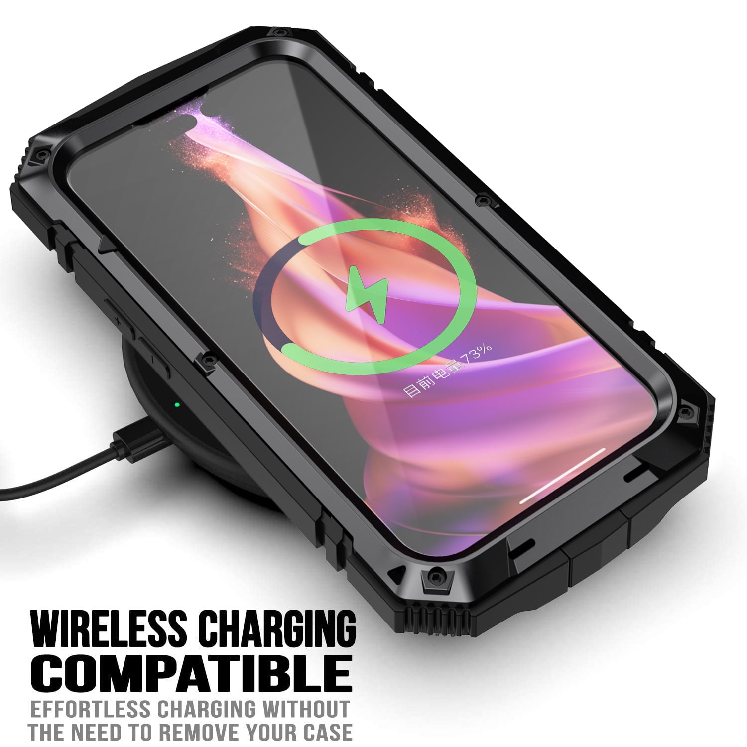 for iPhone 13 Armor Cover Case with Screen Protector, with Built-in 360° Rotate Ring Stand Heavy Duty Protection Cover Case for Apple iPhone 13, Black