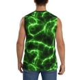 thumbnail image 4 of Bingfone Green Lightning Pattern Men's Tank Tops Workout Sleeveless Tee Shirts Running Beach Tanks for Men-Small, 4 of 7