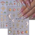 thumbnail image 5 of Adhesivos para decoración de uñas LBPE-PAMZ, 2 hojas, bohemio, sol y luna, 5D, 5 of 5