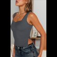 thumbnail image 4 of Tops Cortos para Salir de Mujer, Camisetas Sin Espalda, Ropa Básica de Verano Y2K para Adolescentes, Ropa , Gris Oscuro, Talla XS, 4 of 7