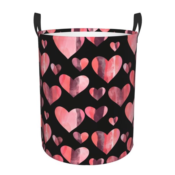 Fotbe Hearts Cesto de Ropa con Asas, Cesto Impermeable de Gran Capacidad, Bolsa de Lavado para Dormitorio, Cesto de Ropa con Ruedas y Asas-Medium