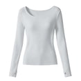 thumbnail image 6 of NominalSnug Womens Fleece Lined Thermal Tops Crewneck Long Sleeve Shirts Stretchy Slim Fit Winter Warm Base Layer With Thumb Hole, 6 of 8