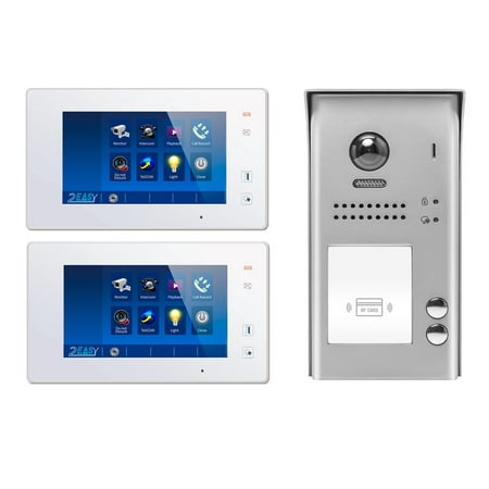 Video Intercom Entry System DK4722 2 Apartment Audio/Video Kit with 2 Touch Screen