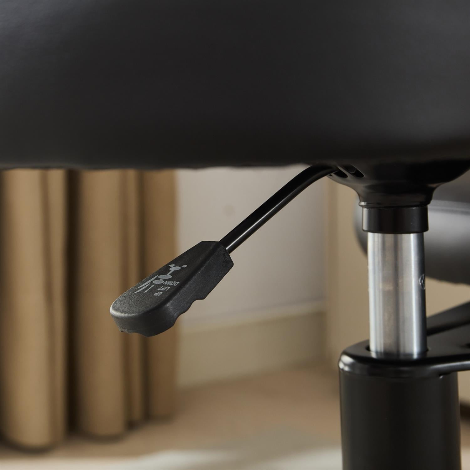 Demi Bonn 36" Desk Chair with Lumbar Support and Adjustable Stool, Meditation Chair for Home, Office, Black