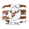 thumbnail image 1 of Flores,rosas. Pulsera de cuero Negro trenzado pulsera de cuerda de amor Unbranded M, 1 of 3