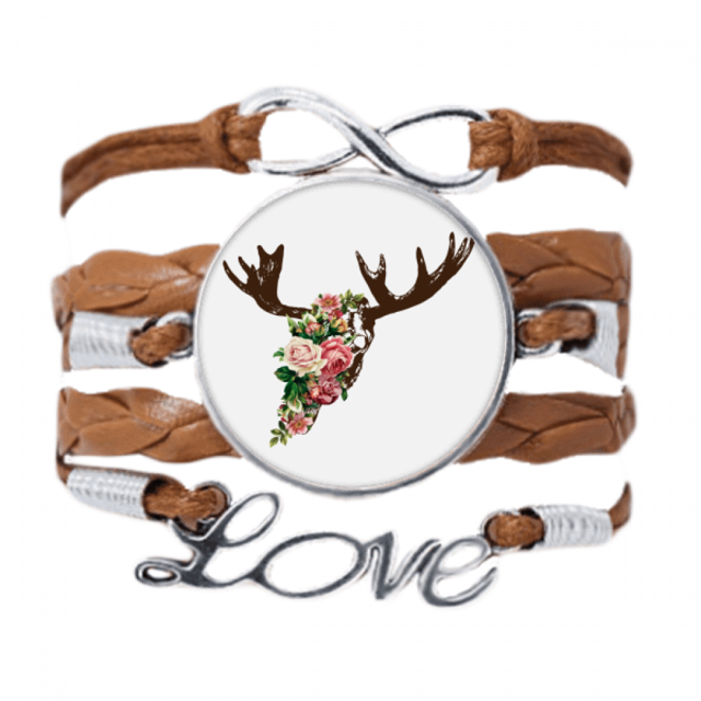 Flores,rosas. Pulsera de cuero Negro trenzado pulsera de cuerda de amor Unbranded M
