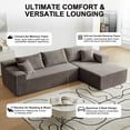 thumbnail image 3 of Xiweot 103" Boneless Sectional Sofa for Living Room, Memory Foam Cloud Modular Sectional Couch with Deep Seat, No Assembly Velvet L Shaped Sofa with Right Facing Chaise, Light Gary, 3 of 7