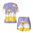 thumbnail image 5 of Lsque Corgi Washing in Bathtub Women's Short-Sleeved Pajama Set - 2 Piece Soft and Lightweight Sleepwear Set-, 5 of 9