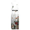 thumbnail image 5 of Xihbxyly Sleeveless Dress for Women 2024, Women's Sexy Sleeveless Printing Party Hem Opening Dresses Floral Long Summer Dress Cotton Midi Dress with Pockets Warehouse Deals Sale, 5 of 5