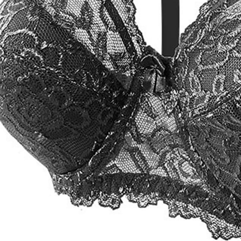 HAPIMO Everyday Bras for Women Solid Lace Plus Size Camisole Bralette Ultra  Light Lingerie Comfort Daily Brassiere Stretch Underwear Gathered Wire Free  Sales Black XXXL 