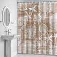 thumbnail image 6 of Brown Coastal Bathroom Shower Curtain, Nautical Starfish Octopus Coral Summer Waterproof Washable Soft Bath Curtain for Bathtub Decor with 12 Hooks&Grommet, 72x72 Inch, 6 of 9