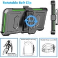 thumbnail image 7 of Takfox Case For Samsung Galaxy A17 5G ,Shockproof Heavy Duty Rugged Locking Swivel Holster Belt Clip Kickstand Full Body Hard Shell Phone Cover Case,Green, 7 of 7