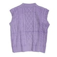 thumbnail image 2 of Vedolay Sweater Women's V-Neck Long Sleeve Ribbed Knit Sweaters Pullover Loose Fitting Tops,Purple S, 2 of 4
