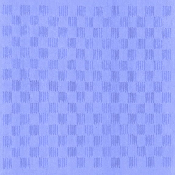 Ahgly Company Machine Washable Indoor Square Checkered Blue Modern Area Rugs, 3' Square