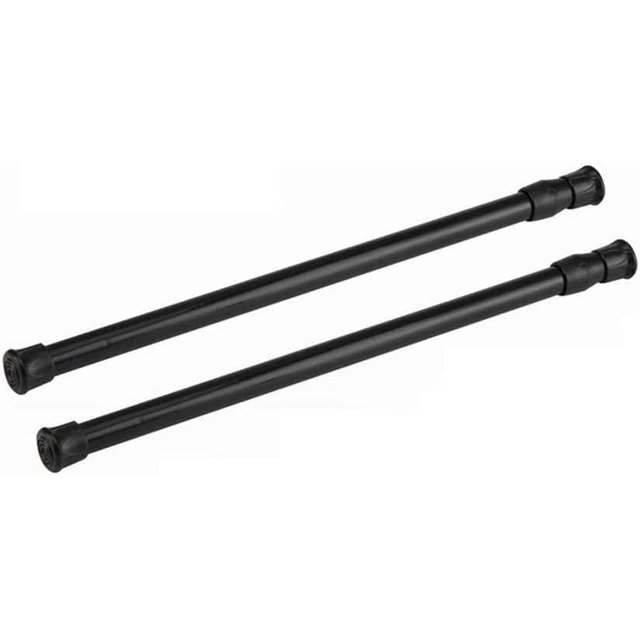Tringles de Tension, Lot de 2 Barres d'Armoire en Acier à Ressort Réglables de 28 à 48 Pouces, Tringle de Rideau de Tension, Tringle de Douche, Tringle de Garde-Robe, Tringle de Tension, Largeur Extensible (Noir)