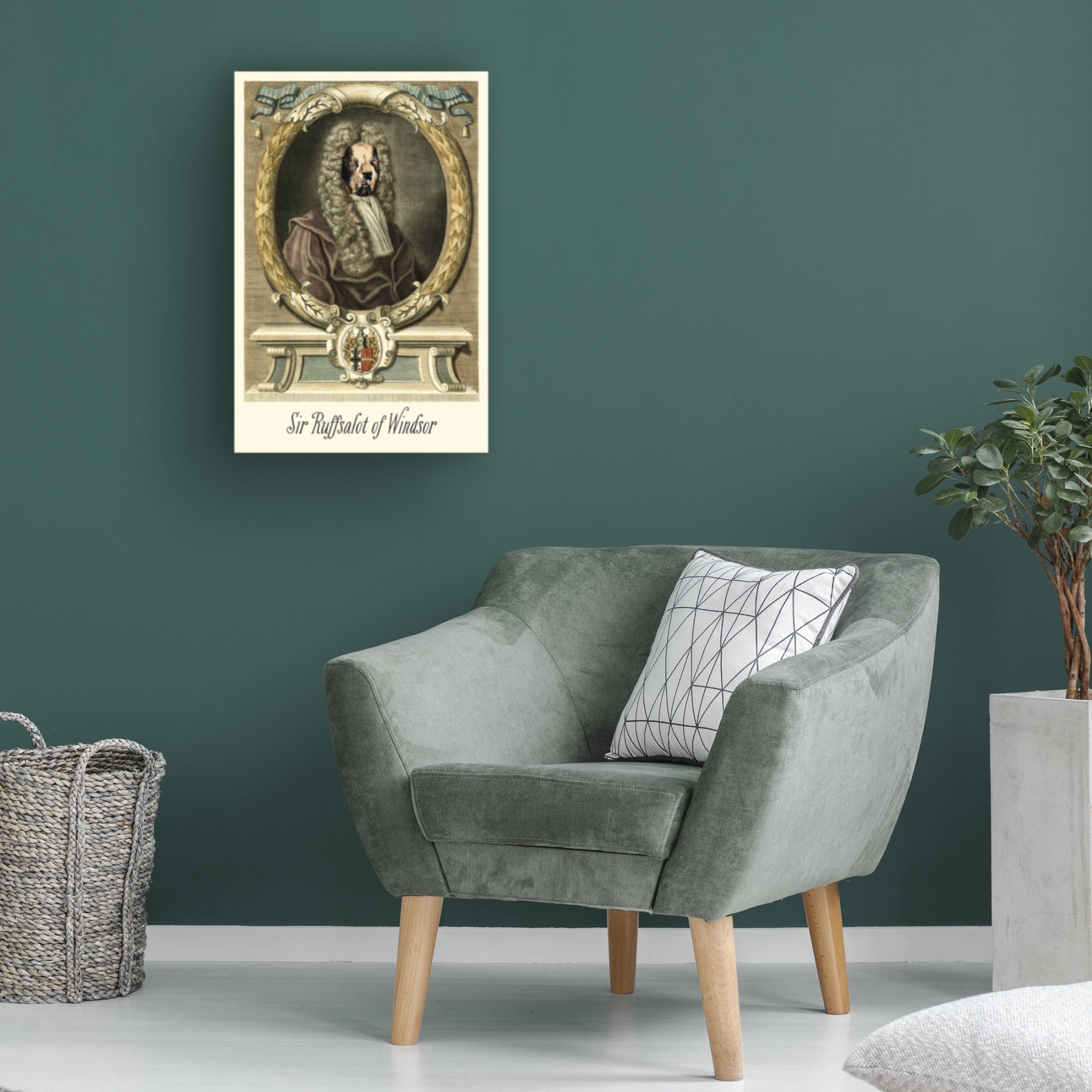Canvas Wall Art - Alicia Longley 'Royal Dog Portrait I' Wall Art for Living Room, Bedroom, or Office Décor by Trademark Fine Art - 12 x 19 Inches
