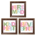 thumbnail image 1 of Gango Home Decor Contemporary Brave Spirit, Fierce Mind, & Kind Heart by Susan Ball (Ready to Hang); Three 12x12in Gold Trim Framed Prints, 1 of 6