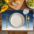 thumbnail image 3 of Placemat Ombre Blue White Wave Texture Placemats for Dining Table Abstract Stripes Washable Table Mats for Party Kitchen Dining Decoration, 3 of 7