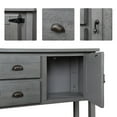 thumbnail image 5 of HICOMILA 48 Inch Solid Wood Sideboard Cabinet, Console Table with 2 Door Cabinets and Open Storage Shelf, Retro Buffet Server Storage Cabinet for Living Room Kitchen Dining Room, Gray, 5 of 11